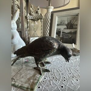 Cast Iron Japanese Antique Pigeon Sculpture